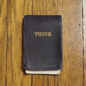 Black Leather Notebook with Gold Lettering